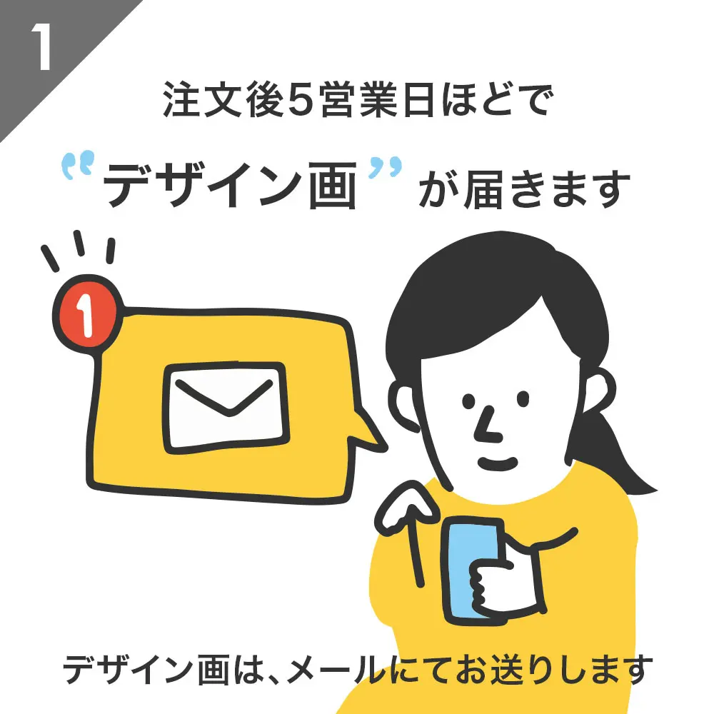 注文後5営業日ほどでデザイン画が届きます。