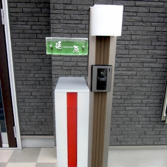 ガラス表札 ステンレス板