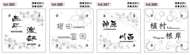 表札】透明ガラスに繊細な桜が舞い踊る 二世帯ガラス表札【hf