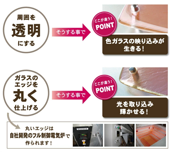 シンプルだけどカワイイピンク色のガラス表札の画像