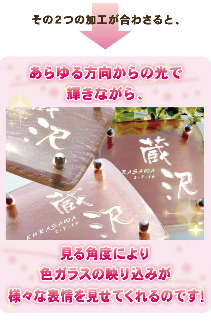 シンプルだけどカワイイピンク色の表札をつくりました。【HF-66】