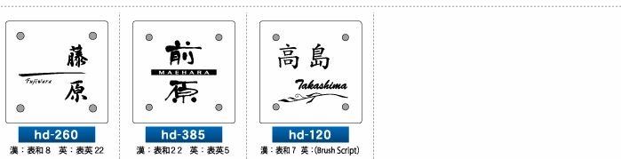 家紋を取り入れた家紋ガラス表札【HF-83】のデザイン