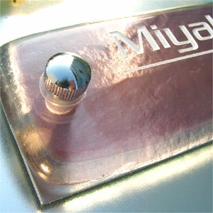 ピンクのマンション用ガラス表札の画像