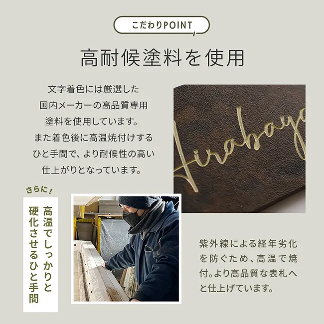 こだわり 国産 高品質 経年劣化を防ぐ タイル表札【hsm-16】
