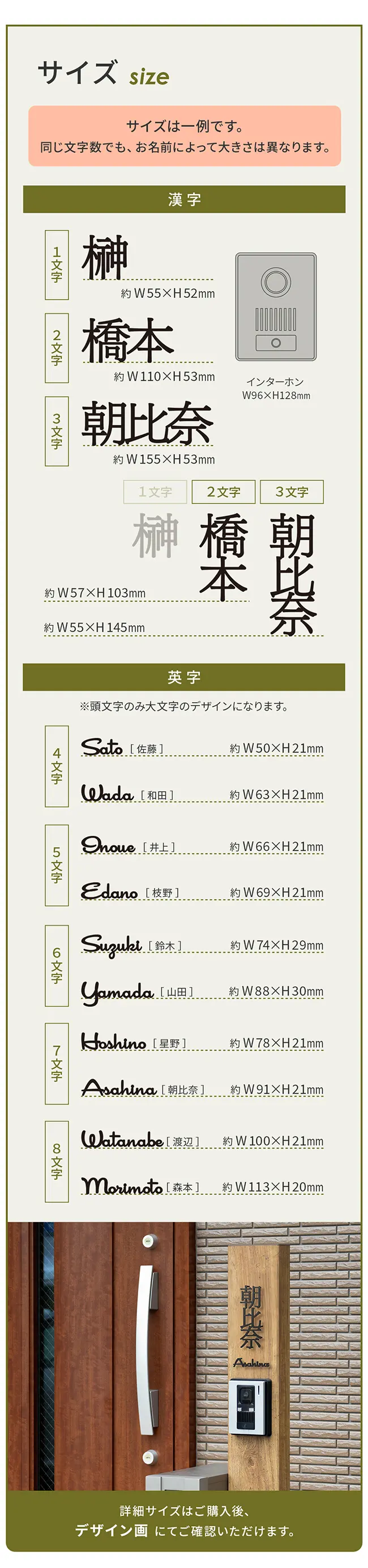 サイズは文字により異なります 表札 ステンレス【lcsj-05】