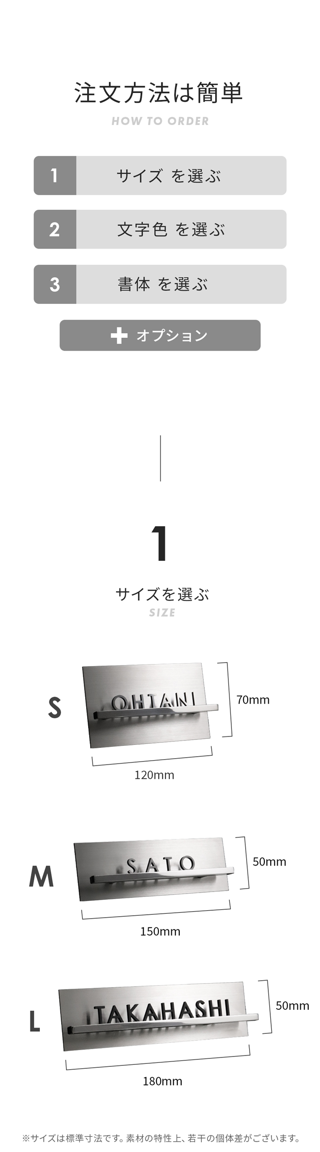 5名さま　A4サイズ 楽天市場】表札 フリーサイズ ネームプレート サイズオーダー 縦