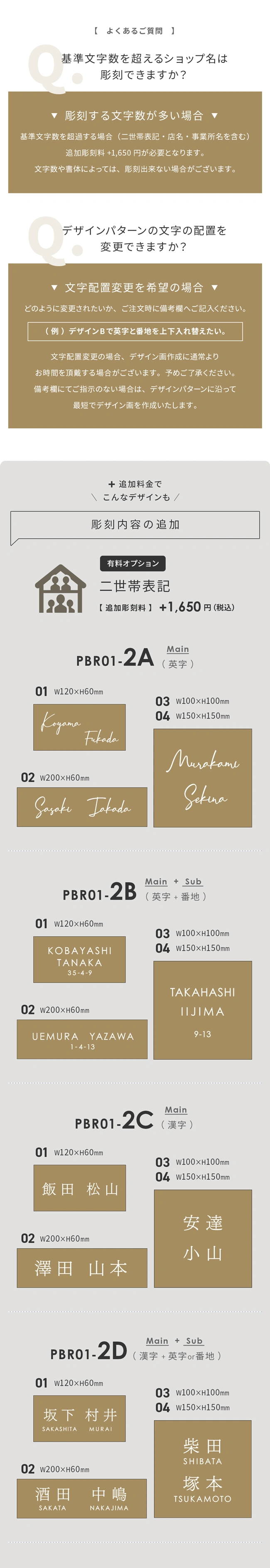 二世帯 2世帯 事業所 店名 追加彫刻 会社