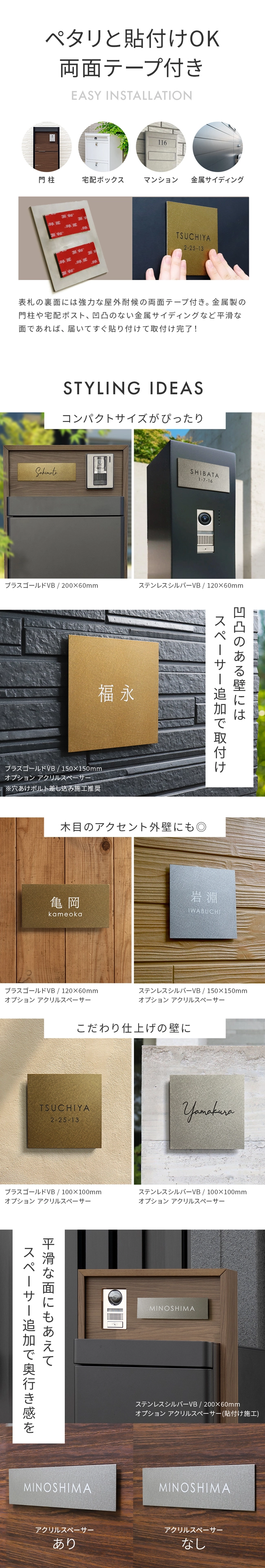 概要2 ステンレス プレート表札【pst-01】