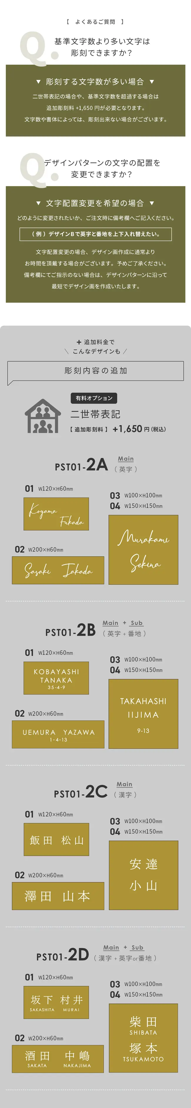 二世帯 2世帯 事業所 店名 追加彫刻 会社