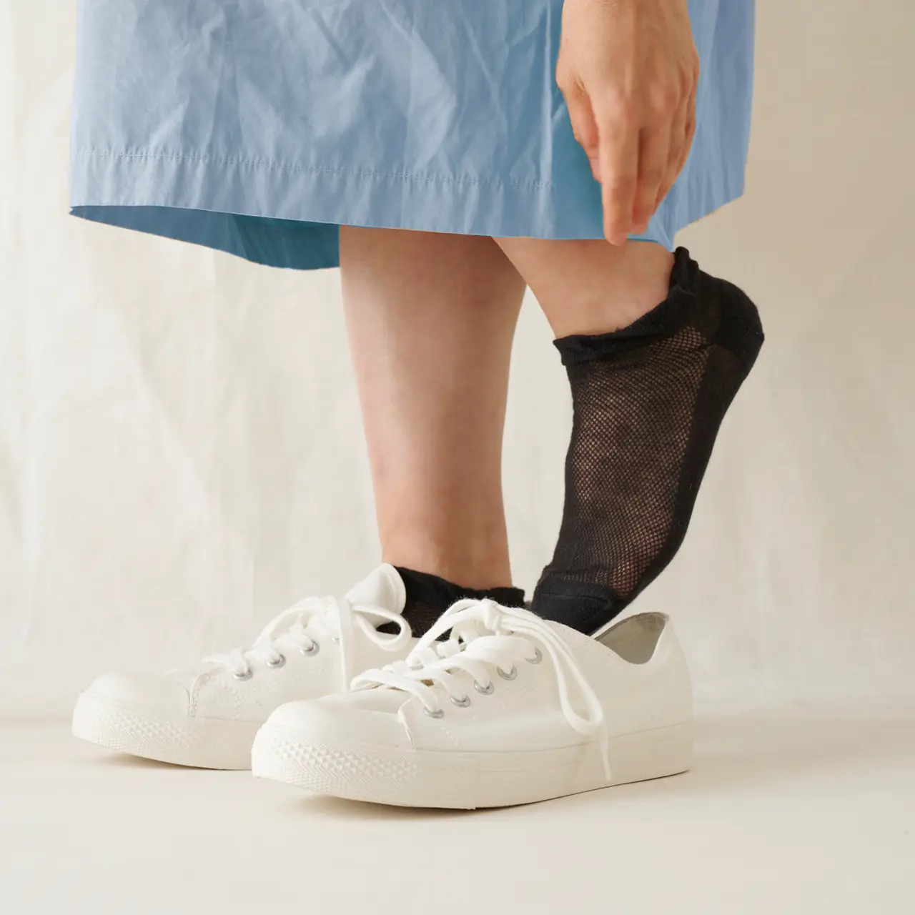 オーガニックコットン メッシュスニーカー丈ソックス