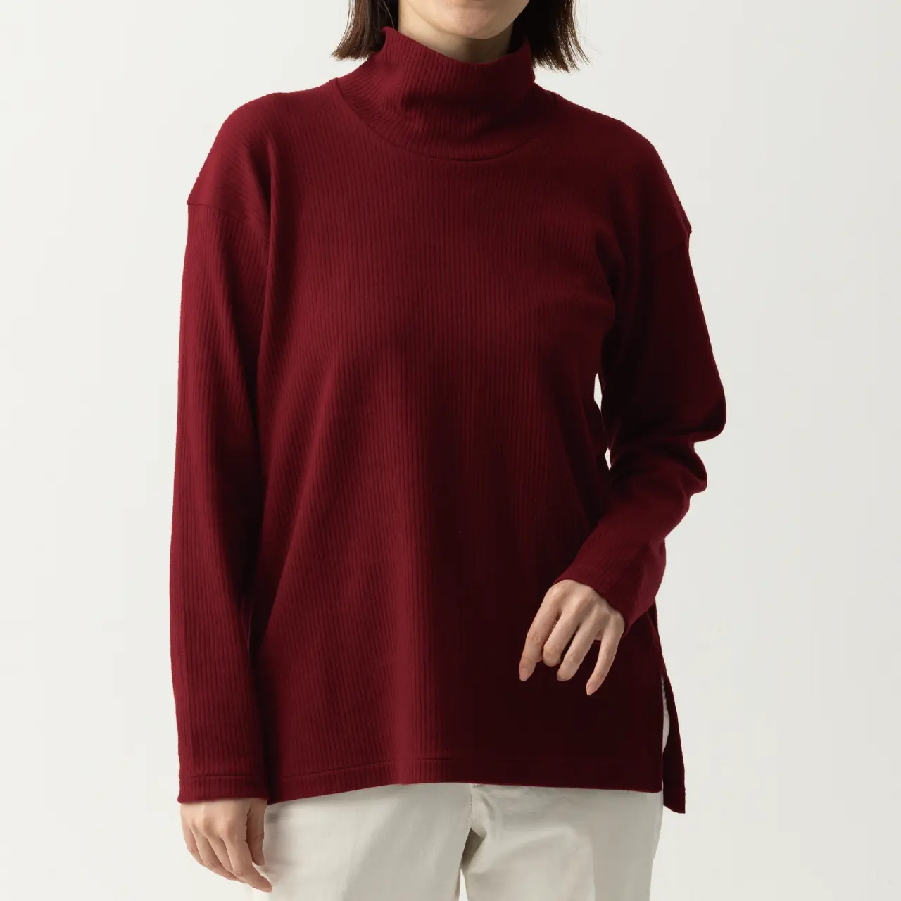 オーガニックコットンリブハイネック