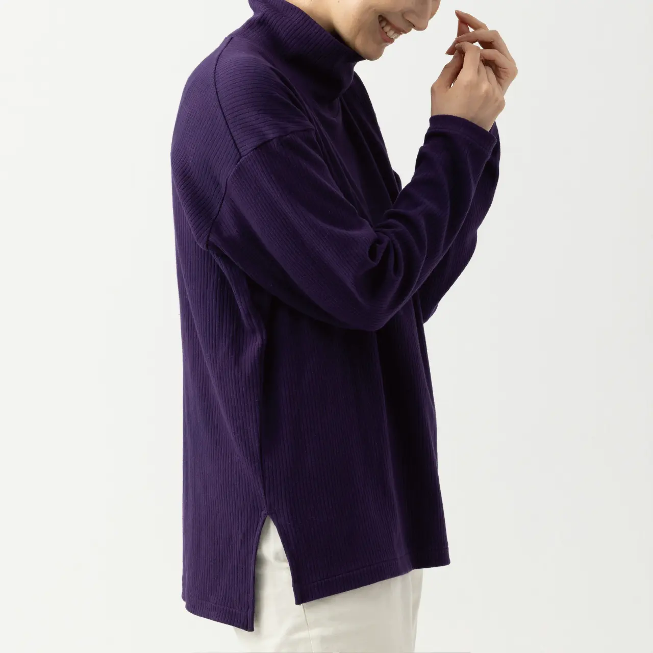 オーガニックコットンリブハイネック