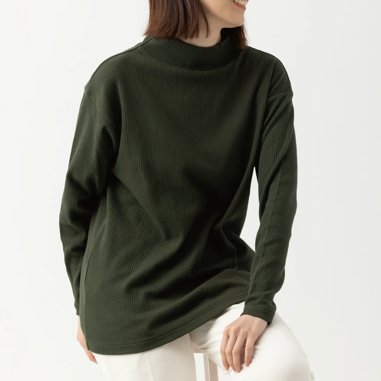 オーガニックコットンリブモックネック