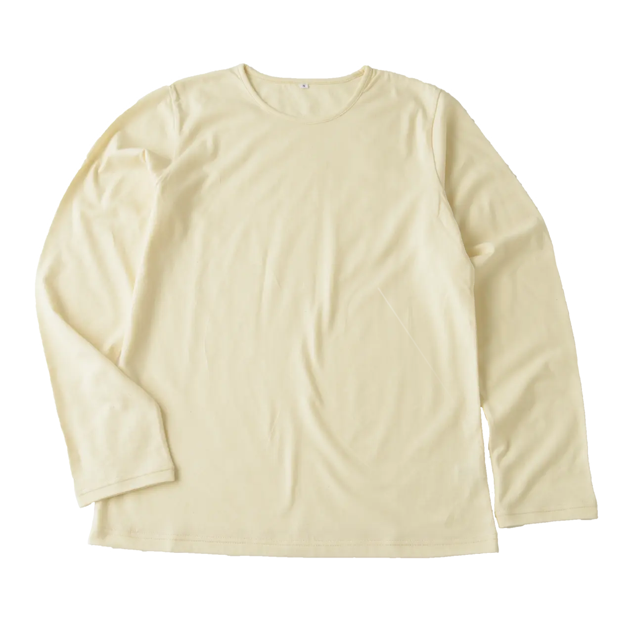 オーガニックコットン天竺長袖Tシャツ生成り