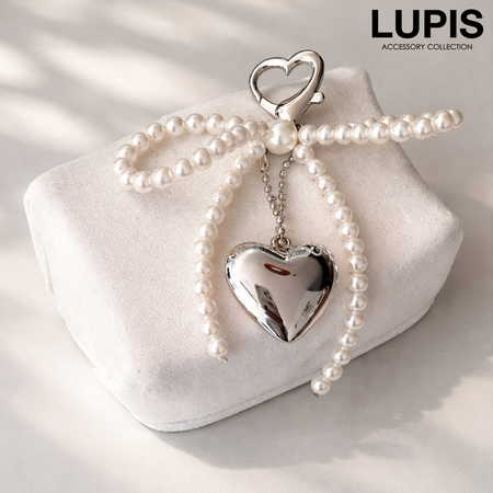 パールリボン×メタルハートチャーム