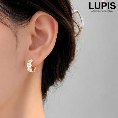 フラワーミニフープピアス