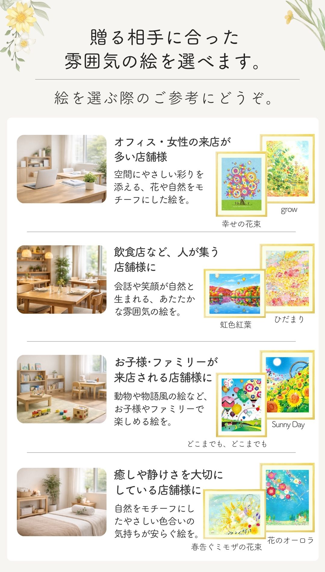 贈る相手の業種や仕事に合わせて選べます