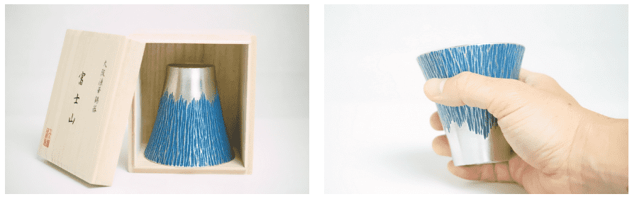 錫製のタンブラー 富士山 -大阪錫器-