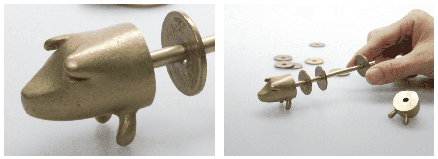 縁起のいい貯金豚 | きんとん ぎんとん | -能作-