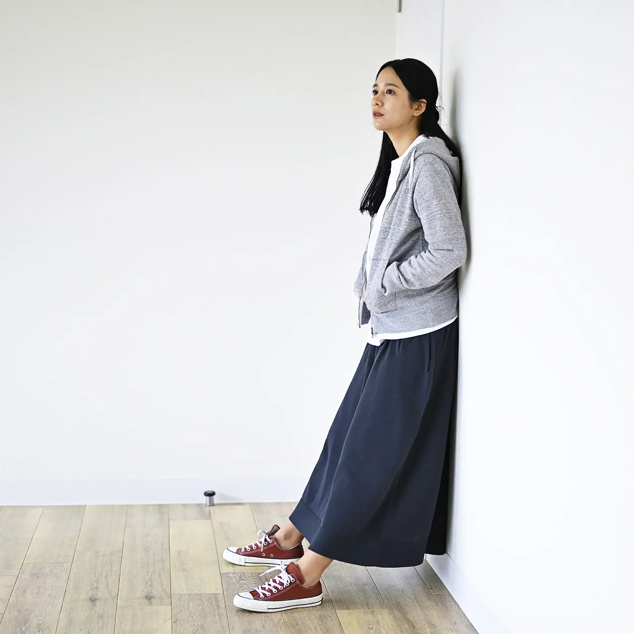 のびるニットロングスカート