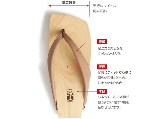 「水鳥工業 国産ひのきの下駄」日常で使える洗練されたデザインの下駄