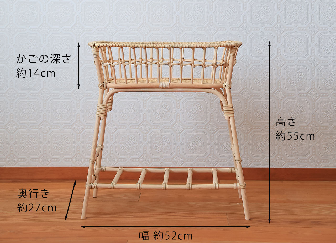 スリムな籐の脚付きかご | ハイル high-low - ツルヤ商店 - 奥行きを