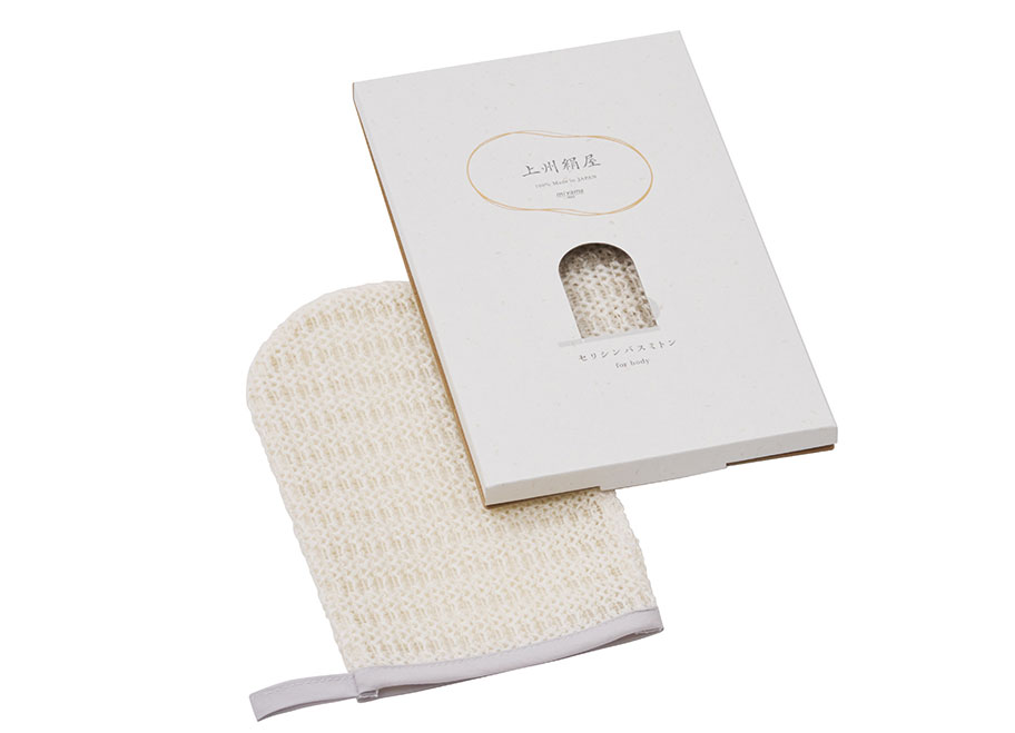 上州絹屋　セリシンバスミトン for body　パッケージ