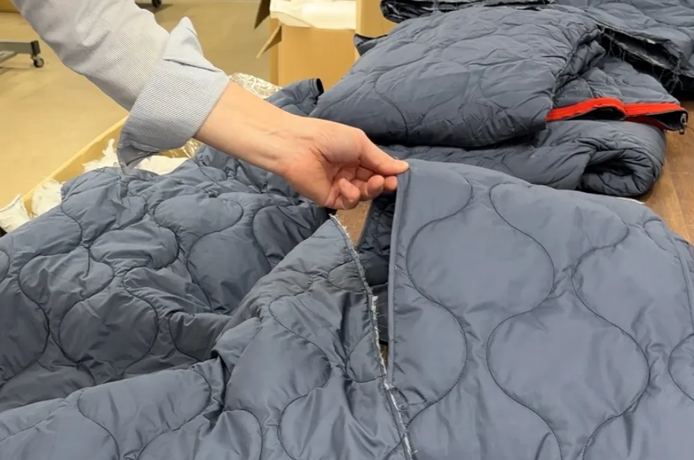 キルティングで縫われた製品