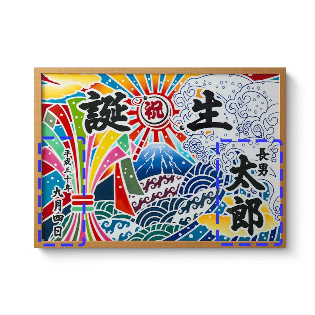 名入れ可能箇所 はじける産声