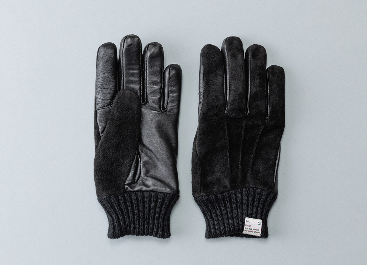 日本製ピッグスエード&ラム手袋 カフス - クロダ