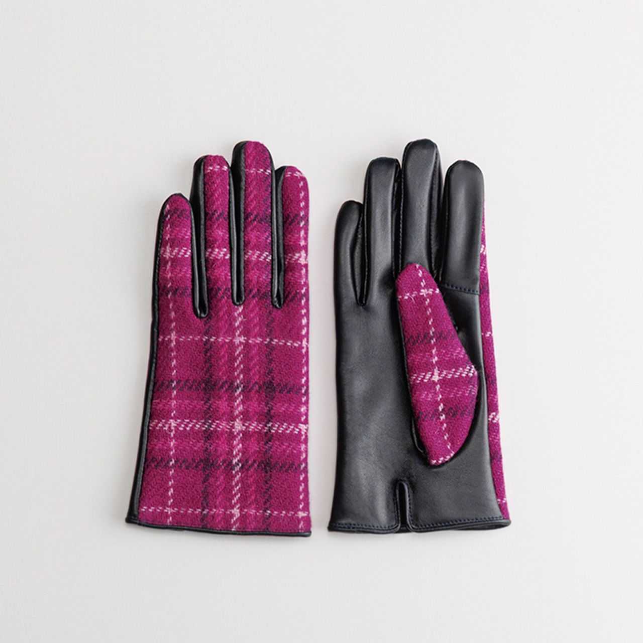 日本製の革手袋 ハリスツイード タッチパネル対応 | レディース