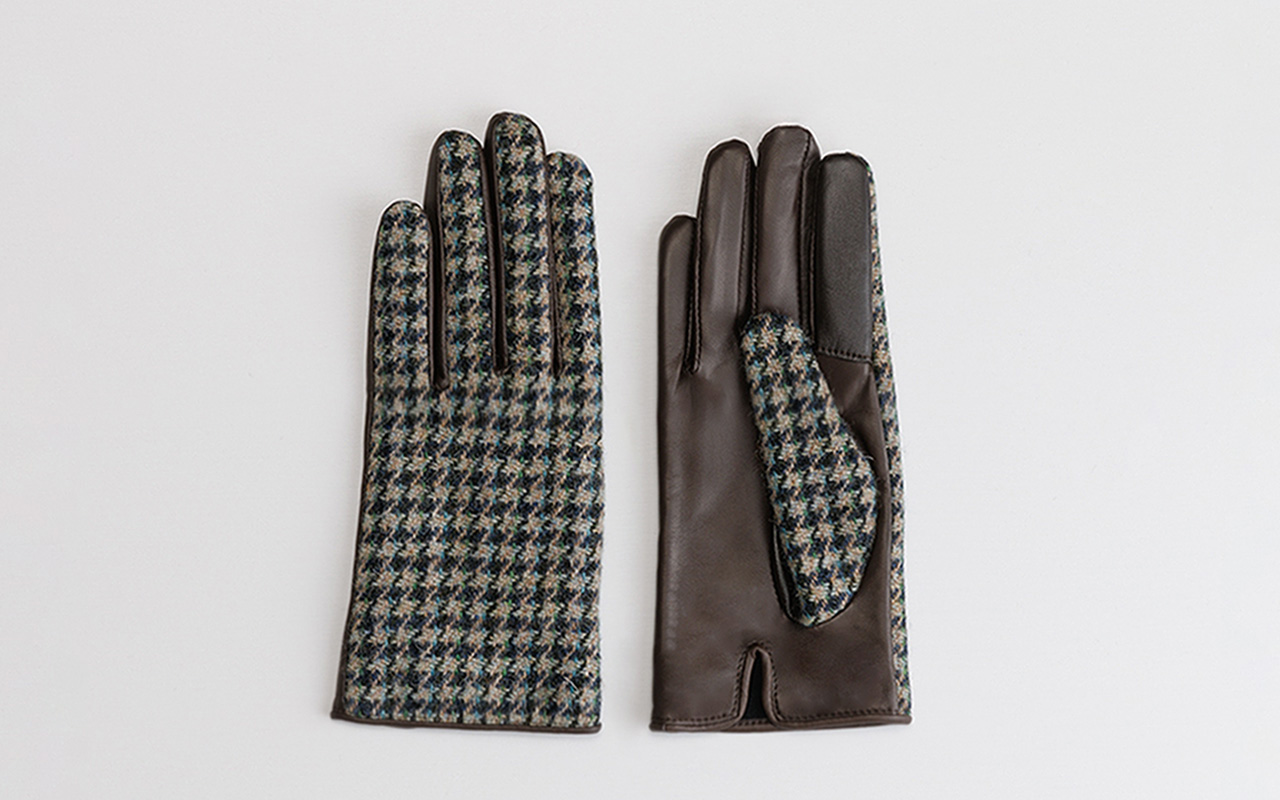 クロダ No.WV10001L7 レディース革手袋 ハリスツイードグローブ タッチパネル対応