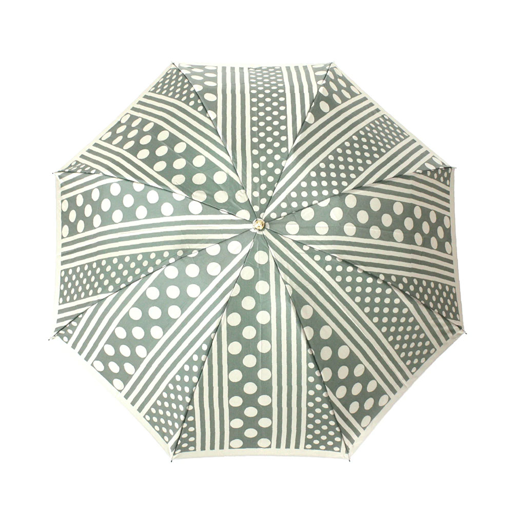 日本製 折りたたみ傘 晴雨兼用 | kirie ドットとストライプ | 顔色を