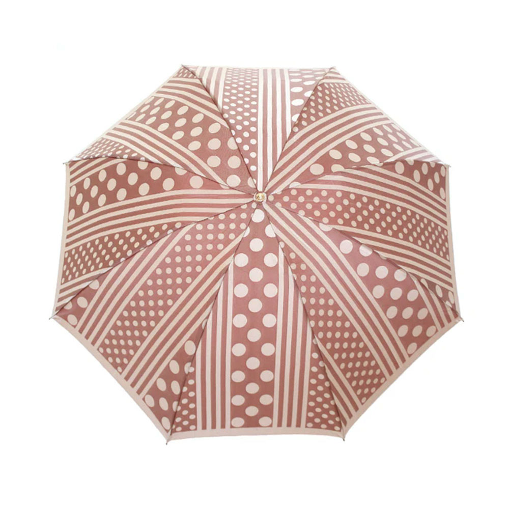 日本製 折りたたみ傘 晴雨兼用 | kirie ドットとストライプ | 顔色を