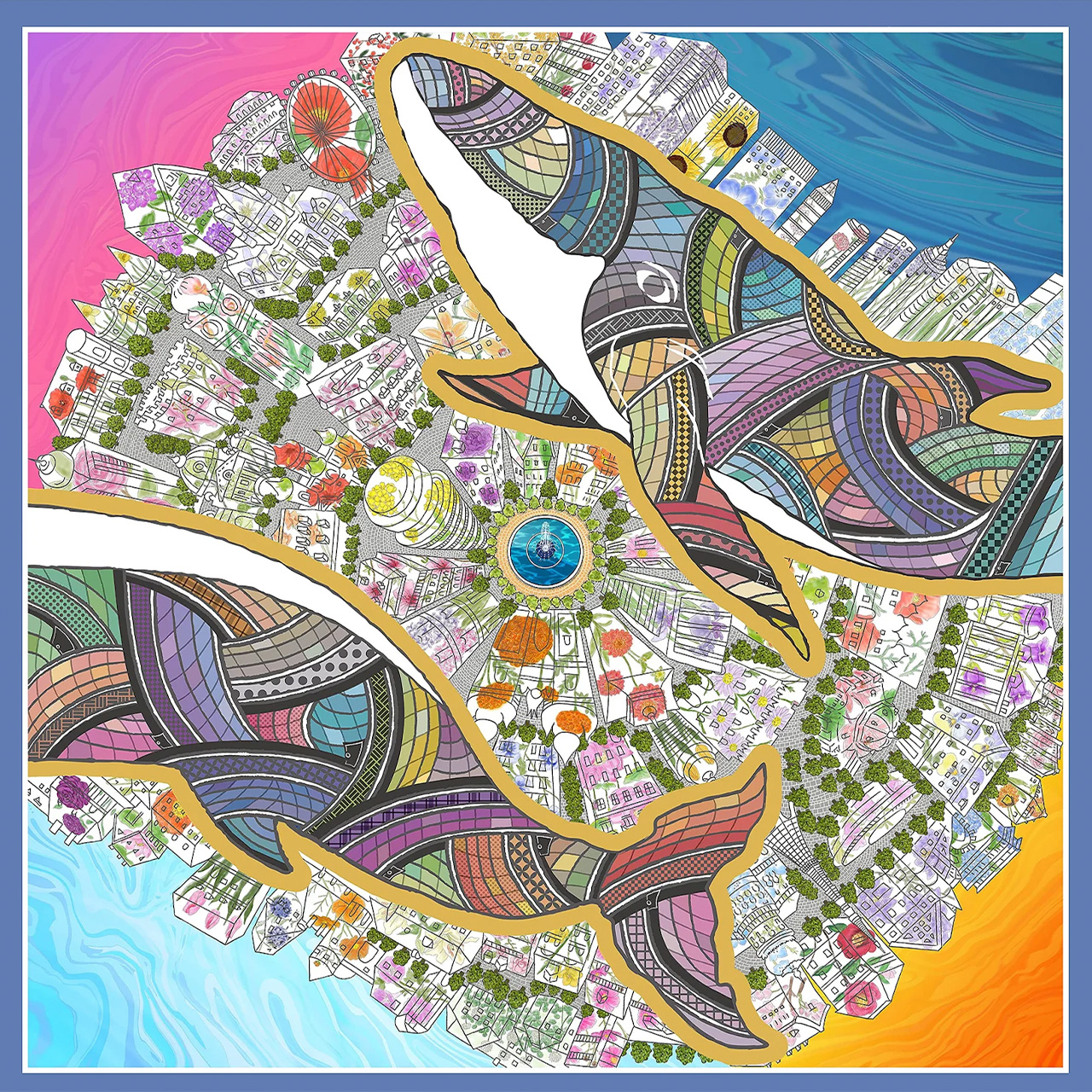 超撥水風呂敷 ながれ