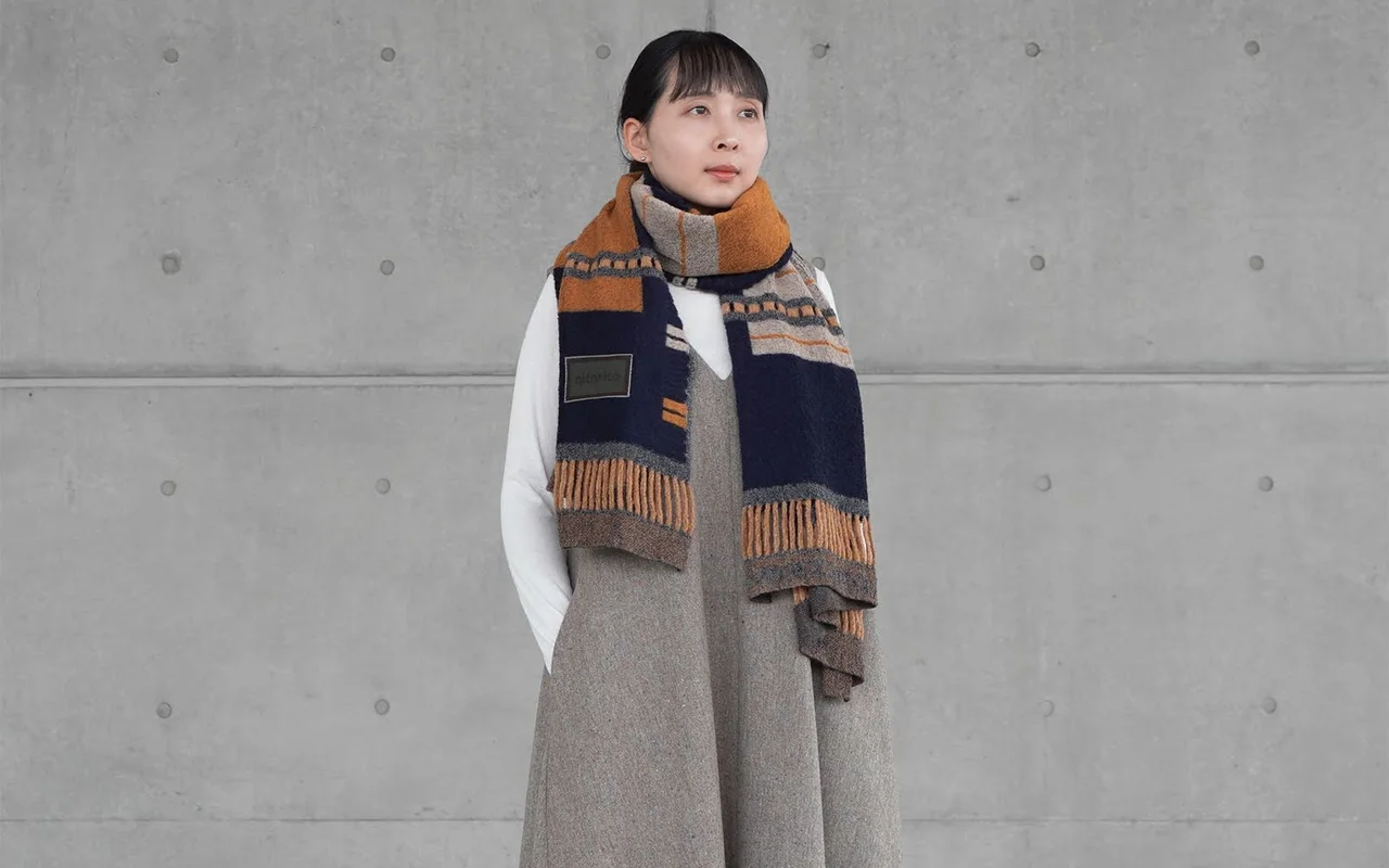window ストール ネイビー 首巻き