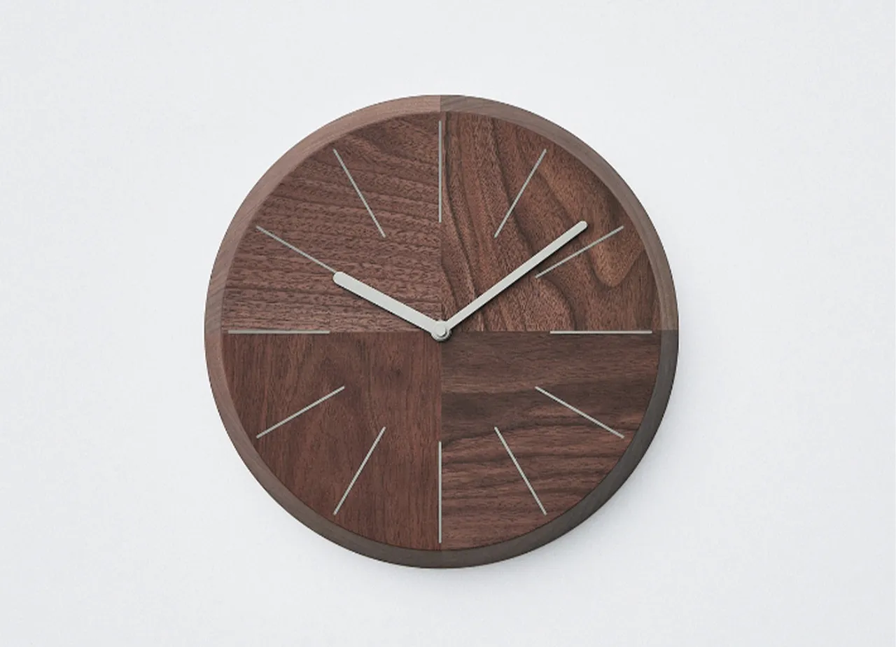 HAGI clock ウォールナット 外周のbevel（ベベル）カット