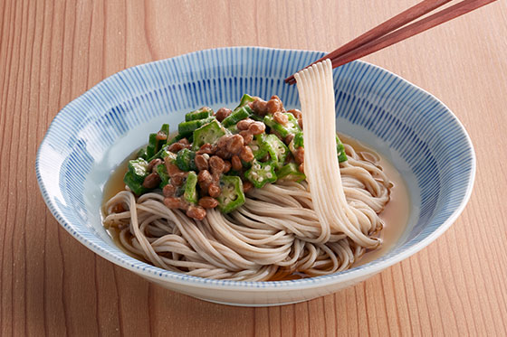 オクラ梅納豆麺