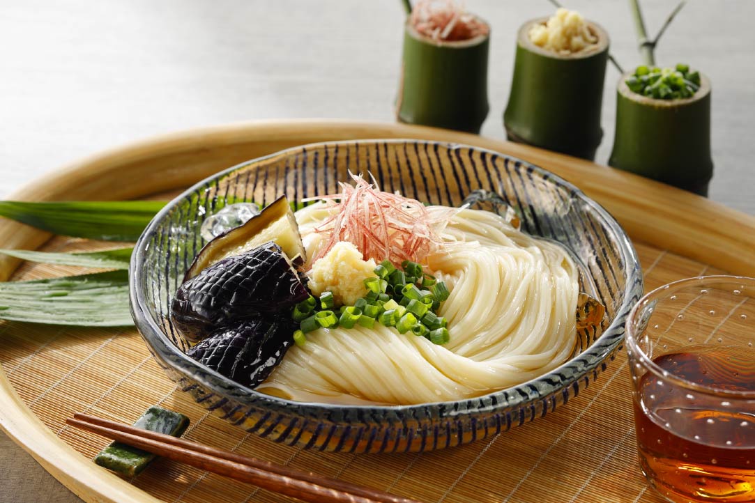 茄子とミョウガの冷麺