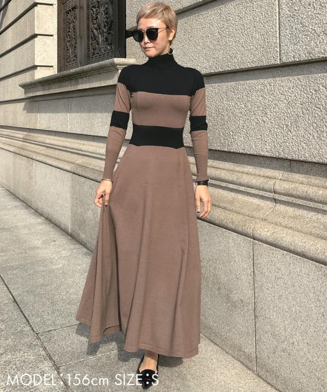 タートルニットフレアワンピース_gfa24aw-op14