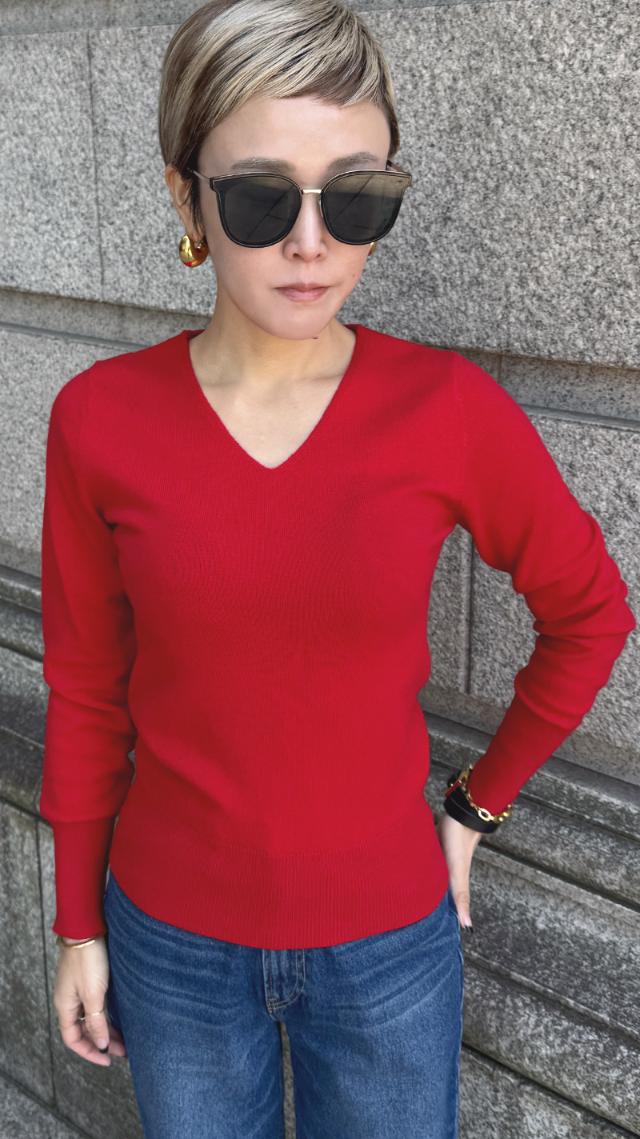 Ｖネックカシミヤニット