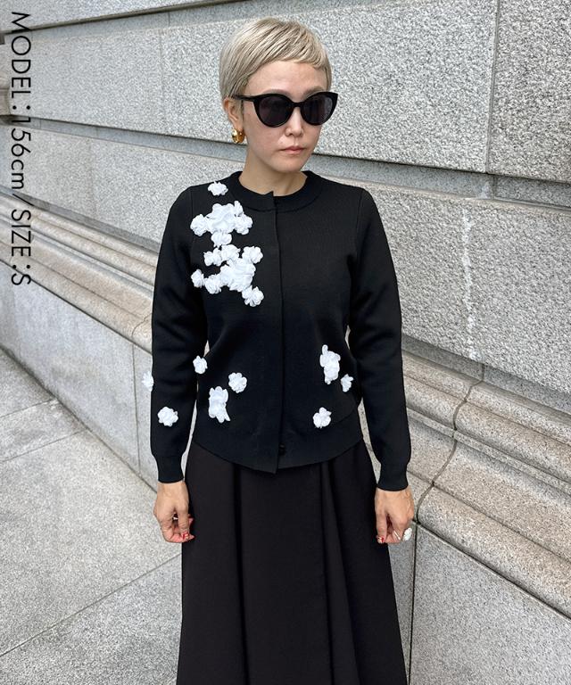 フラワーモチーフ付カーディガン_gfa25aw-nt04