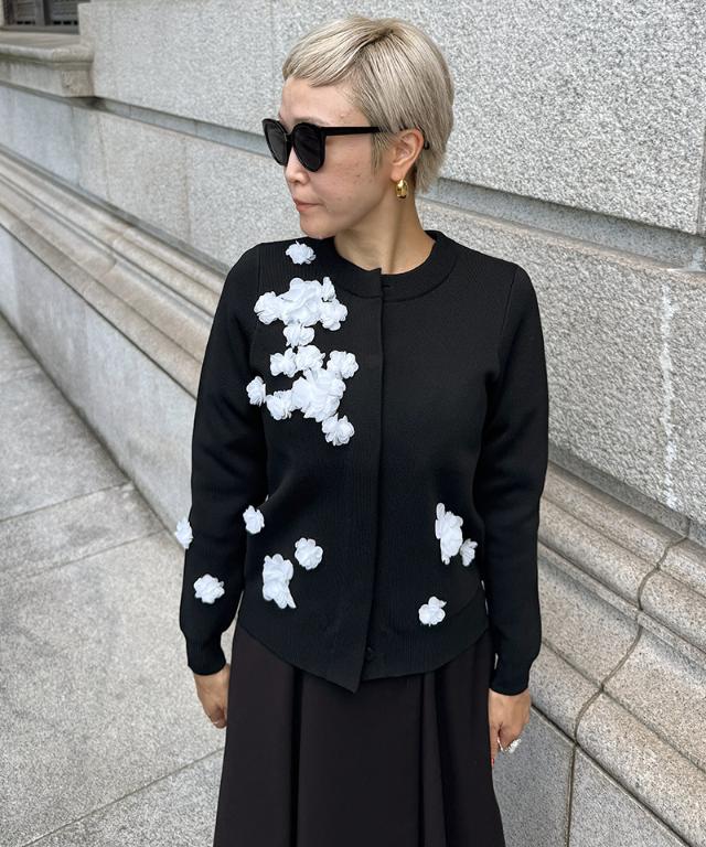 フラワーモチーフ付カーディガン_gfa25aw-nt04