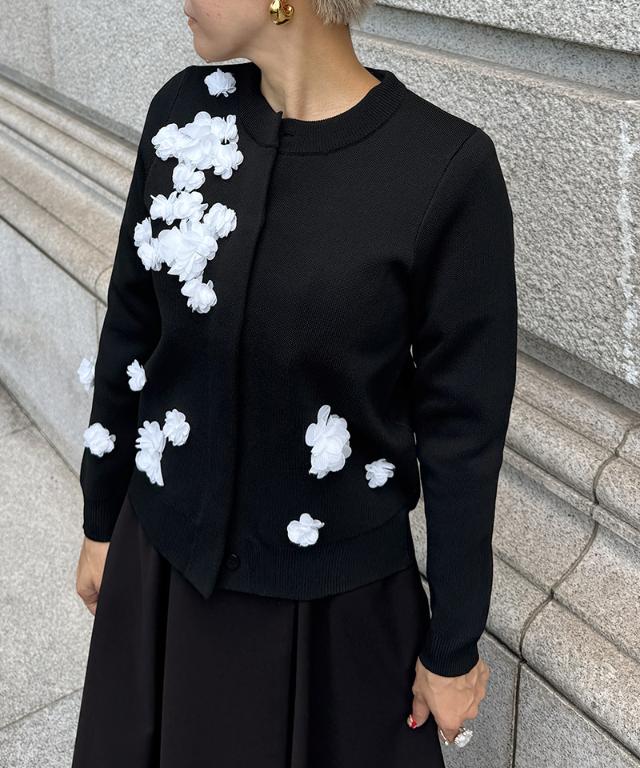 フラワーモチーフ付カーディガン_gfa25aw-nt04