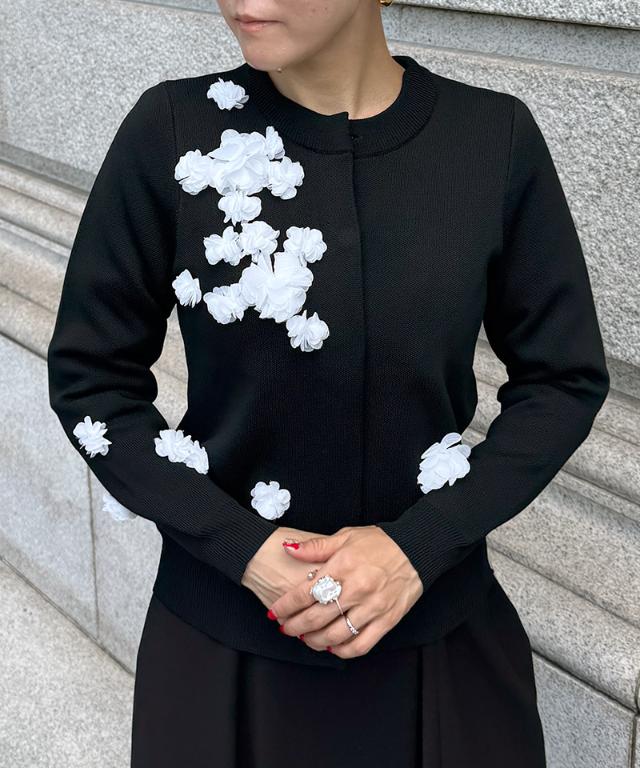フラワーモチーフ付カーディガン_gfa25aw-nt04