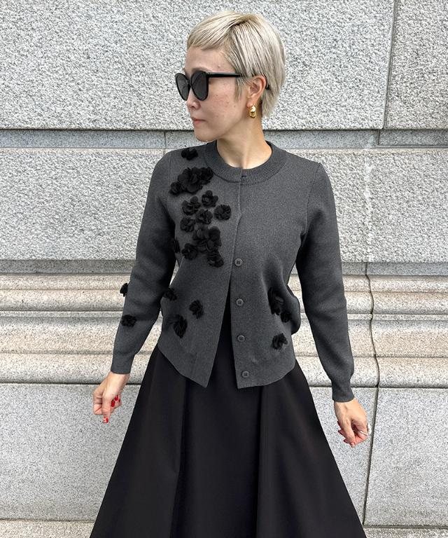 フラワーモチーフ付カーディガン_gfa25aw-nt04