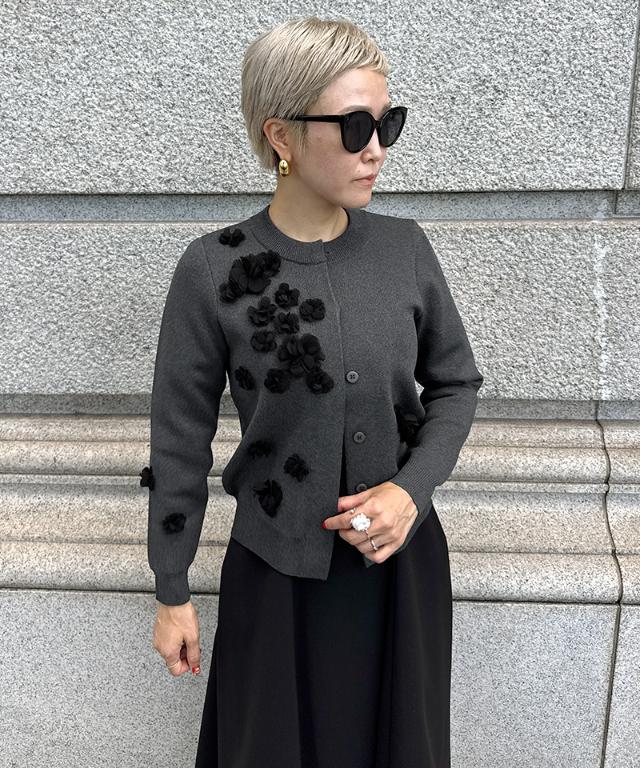 フラワーモチーフ付カーディガン_gfa25aw-nt04