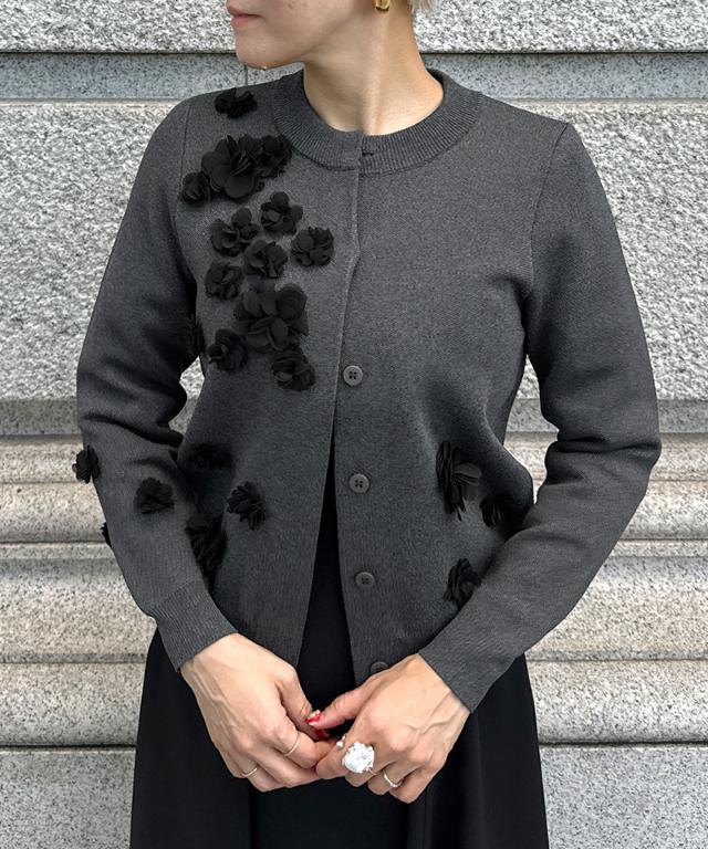フラワーモチーフ付カーディガン_gfa25aw-nt04