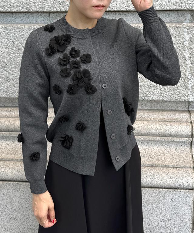 フラワーモチーフ付カーディガン_gfa25aw-nt04