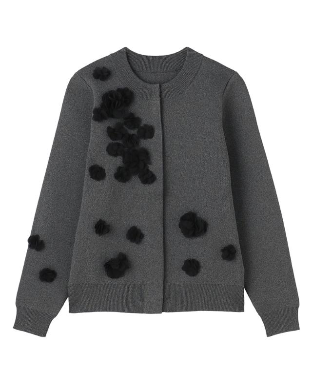 フラワーモチーフ付カーディガン_gfa25aw-nt04